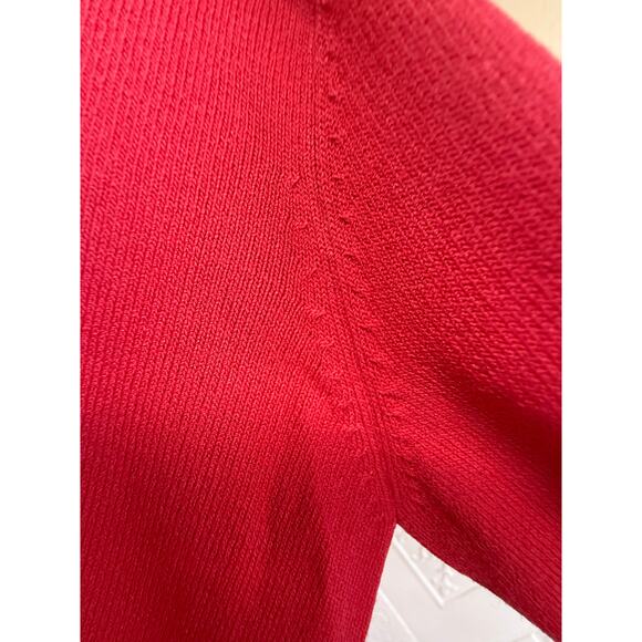 Red Cardigan sweater women's size Large 3/4 sleeve George flaw see description - Picture 15 of 16